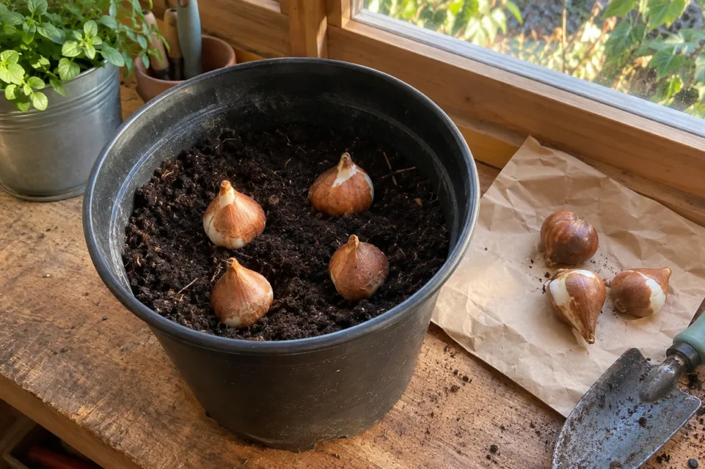 How to plant spring bulbs in pots